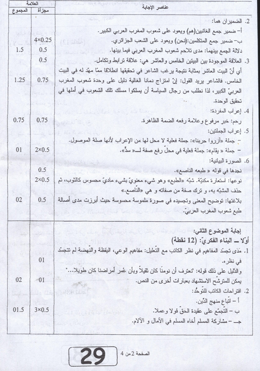 موضوع اللغة العربية للشعب العلمية بكالوريا 2011 2832936