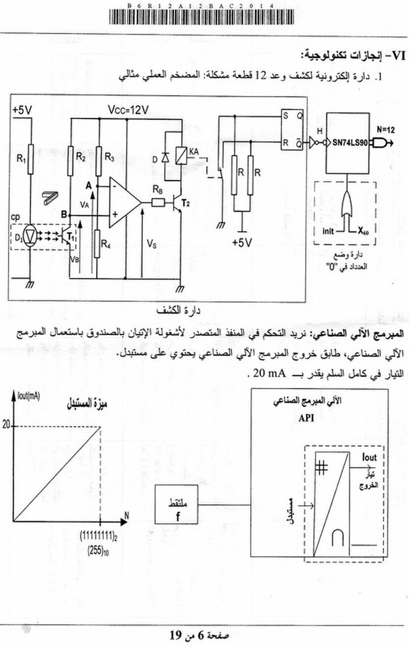 موضوع الهندسة الكهربائية بكالوريا 2014 7115093