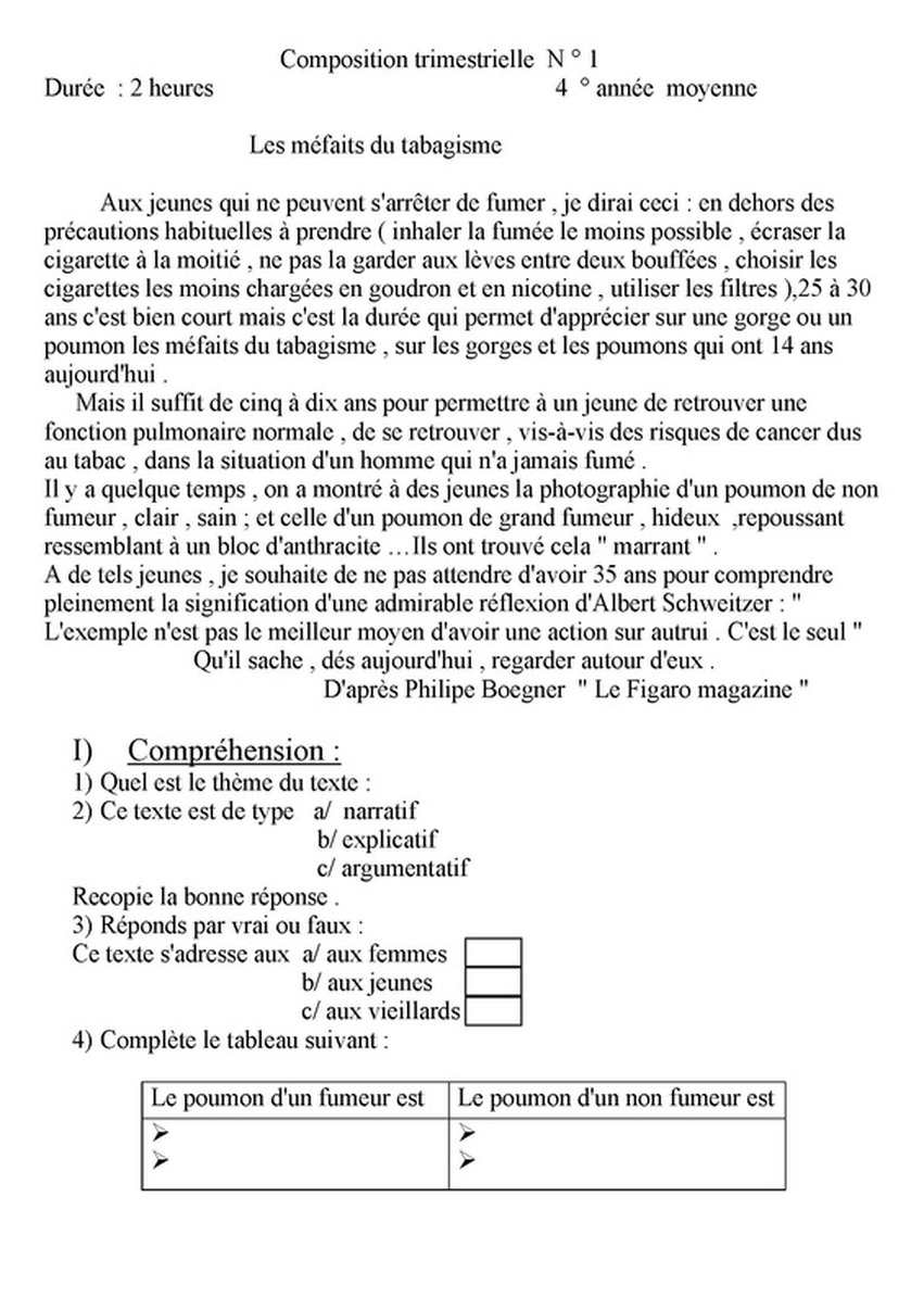 نموذج لاختبار الثلاثي الأول في اللغة الفرنسية 4 متوسط exemple 5 801856